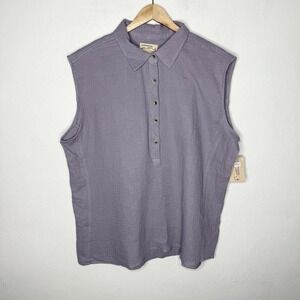 Canyon Guide‎ Outfitters Lavender Sleeveless Tank Top Cotton Gauze Womens 2X
